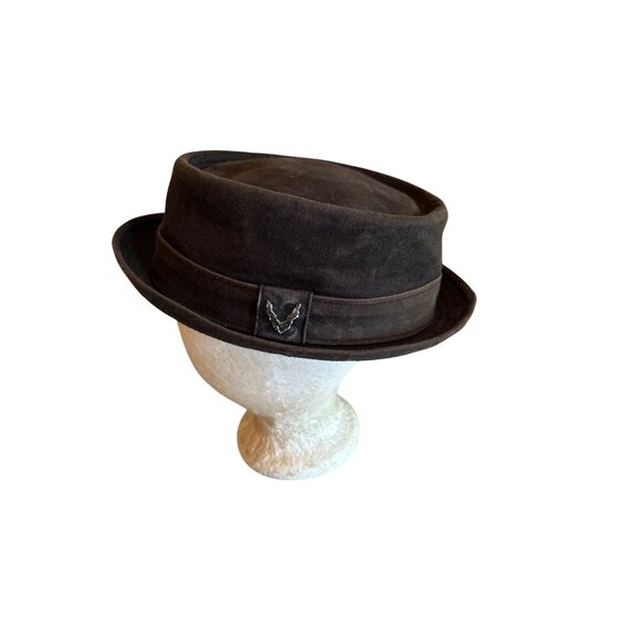 Black Horn Mens XL Canvas Pork Pie Hat 100% Cotton - Picture 1 of 6